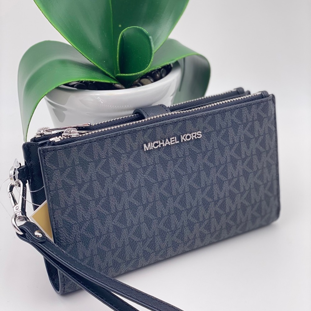 Michael Kors Double Zip Wallet Wristlet Black